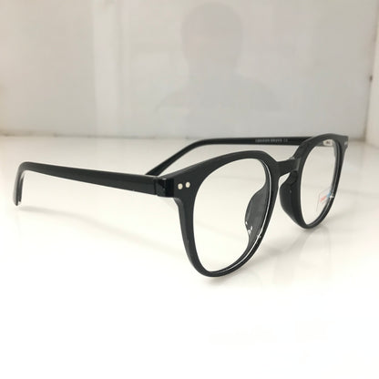 Cat eye shaped glasses in solid black color