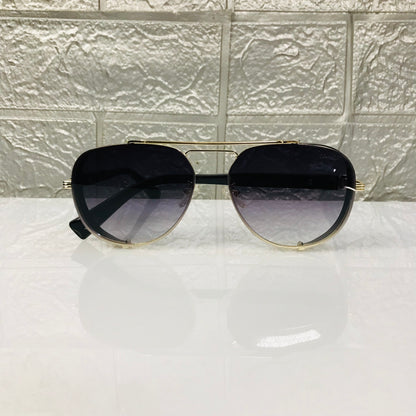 Metal aviator sunglasses gradient black