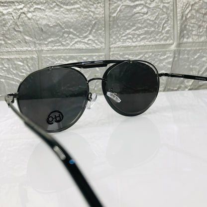 Metal round polarized sunglasses with powerful magnetic clip-on